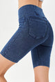 Basic Bae Asymmetrical Waist Denim Shorts with Pockets Trandify Deal