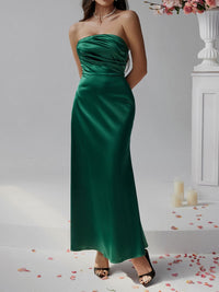 Women’s sexy ruched tube maxi dress for summer 2024 | TrandifyDeal USA
