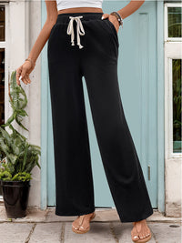 Drawstring High Waist Straight Pants Trandify deal