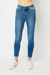 Judy Blue Full Size Cuffed Hem Skinny Jeans Trandify deal