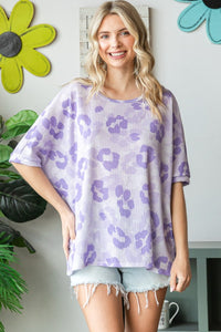 HOPELY Print Waffle Oversized T-Shirt Trandify deal