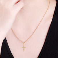 925 Sterling Silver Moissanite Cross Pendant Necklace Trandify Deal