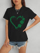 Heart Lucky Clover Round Neck Short Sleeve T-Shirt Trandify deal