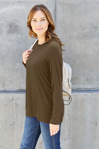 Basic Bae Full Size Round Neck Long Sleeve Top Trandify Deal