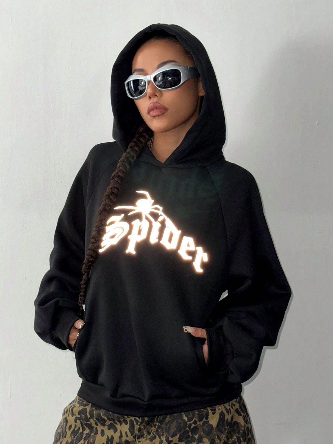 SPIDER Long Sleeve Hoodie with Kangaroo Pocket Trandify Deal