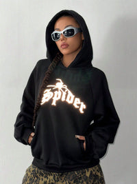 SPIDER Long Sleeve Hoodie with Kangaroo Pocket Trandify Deal