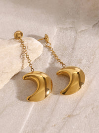 Stainless Steel Moon Dangle Earrings Trandify Deal