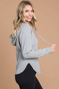 Culture Code Full Size Ribbed Zip Up Drawstring Hooded Jacket Trandify deal