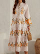 Printed Long Sleeve Midi Dress Trandify Deal