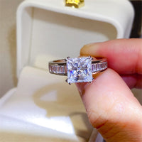 3 Carat Moissanite 925 Sterling Silver Square Shape Ring Trandify Deal