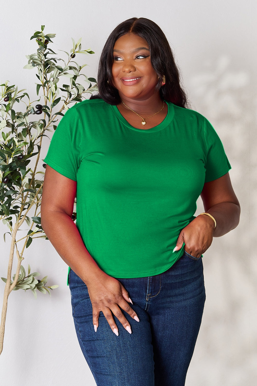 Basic Bae Full Size Round Neck Short Sleeve T-Shirt Trandify deal