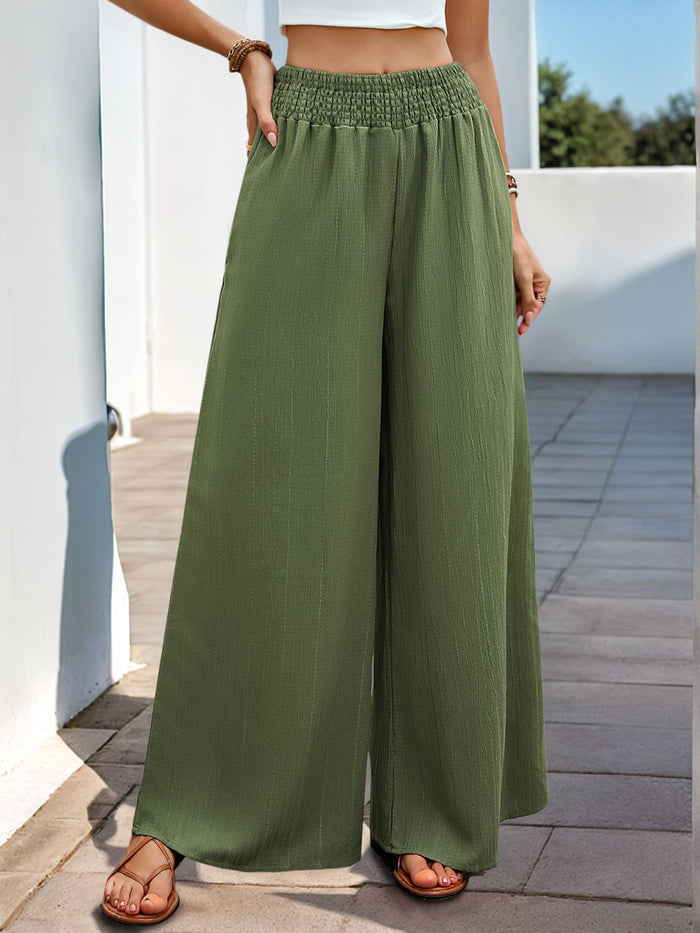 Perfee Smocked Wide Leg Pants Trandify Deal