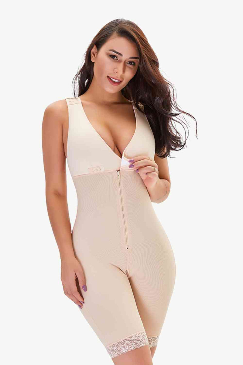 Full Size Lace Trim Shapewear with Zipper for Women – TrandifyDeal