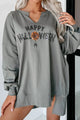 Sequin Letter Graphic Notched Long Sleeve Sweatshirt Trandify Deal