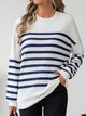 Striped Round Neck Long Sleeve T-Shirt Trandify Deal