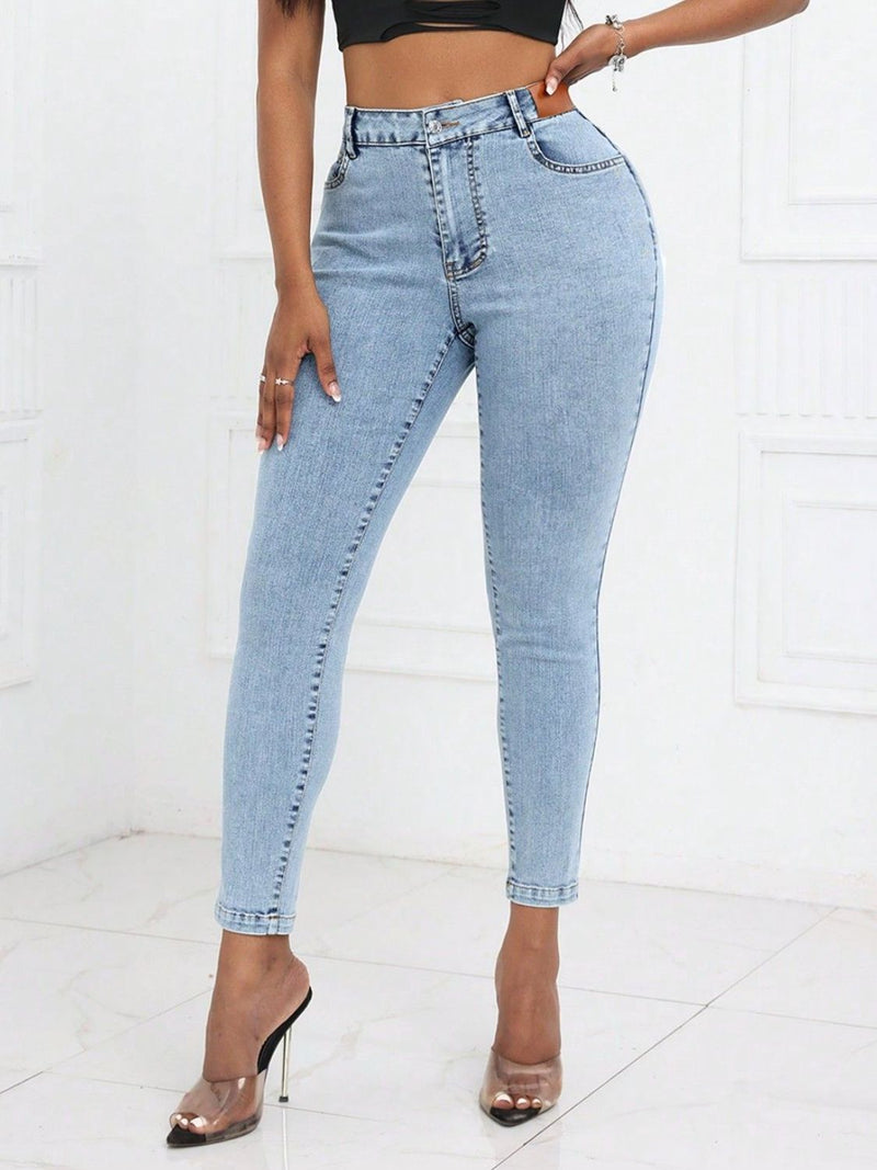 High Waist Skinny Jeans with Pockets Trandify Deal