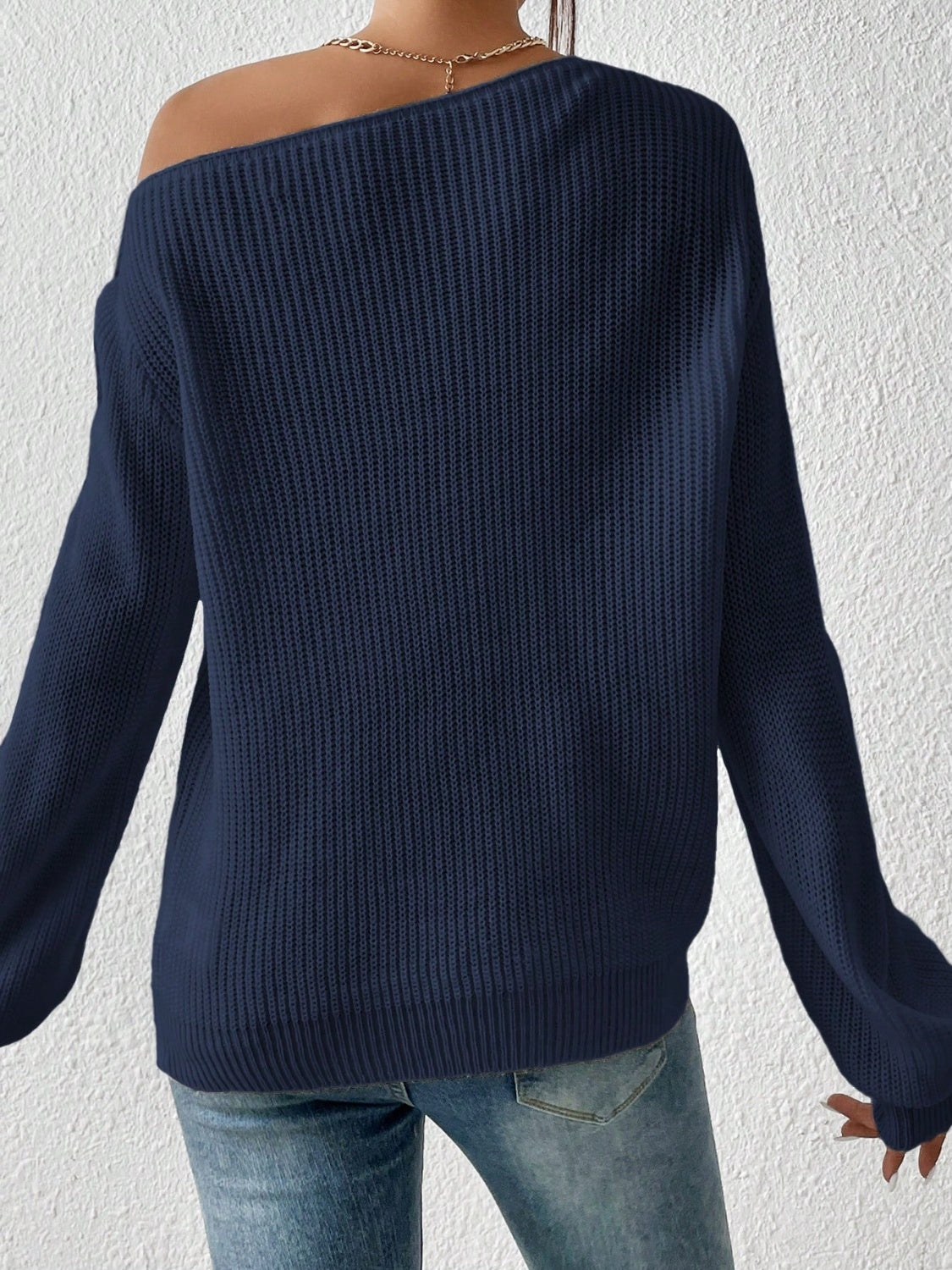 Honey Single Shoulder Long Sleeve Sweater Trandify Deal