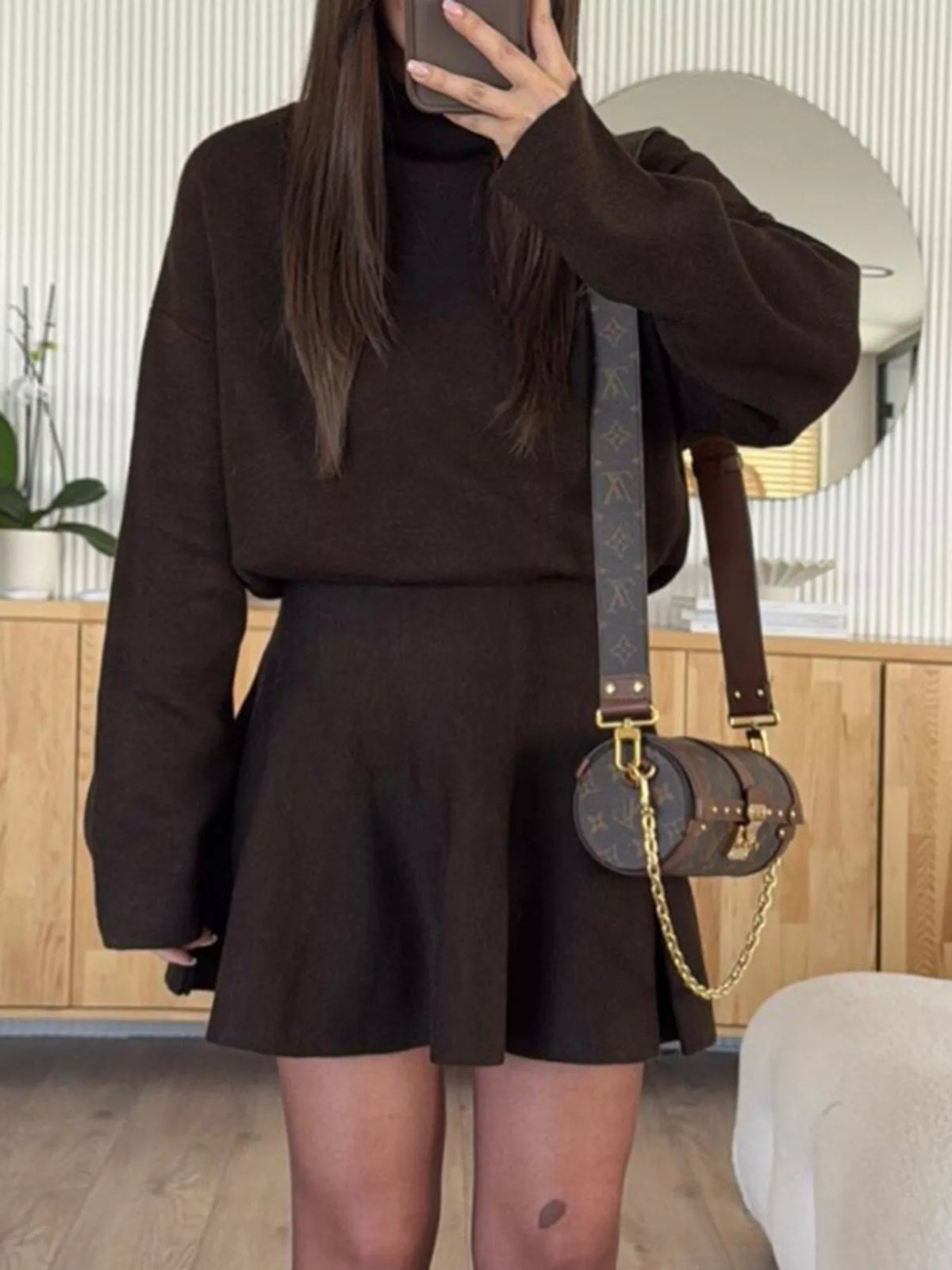 Women's ribbed knit sweater dress long sleeve mini fall outfit casual dress