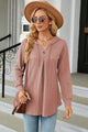 Decorative Button Drawstring Long Sleeve Hoodie Trendsi