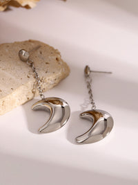 Stainless Steel Moon Dangle Earrings Trandify Deal