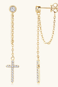 Moissanite 925 Sterling Silver Cross Earrings Trandify Deal