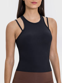 Millennia Cutout Round Neck Racerback Active Tank Trandify deal