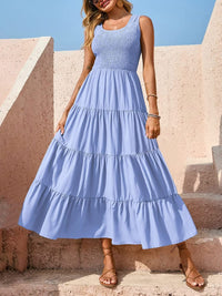 Tiered Smocked Wide Strap Dress Trandify Deal