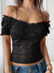Women’s Off-Shoulder Lace Top – Boho Floral Blouse for Summer Outfits