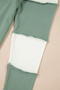 Color Block Round Neck Raglan Sleeve Top Trandify Deal