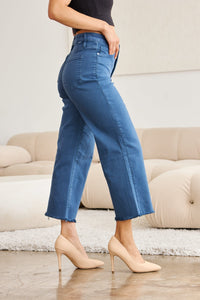 RFM Full Size Tummy Control High Waist Raw Hem Jeans Trandify deal