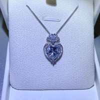 3 Carat Moissanite 925 Sterling Silver Heart Pendant Necklace Trandify Deal