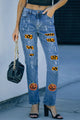 Pumpkin Distressed Straight Jeans Trandify Deal
