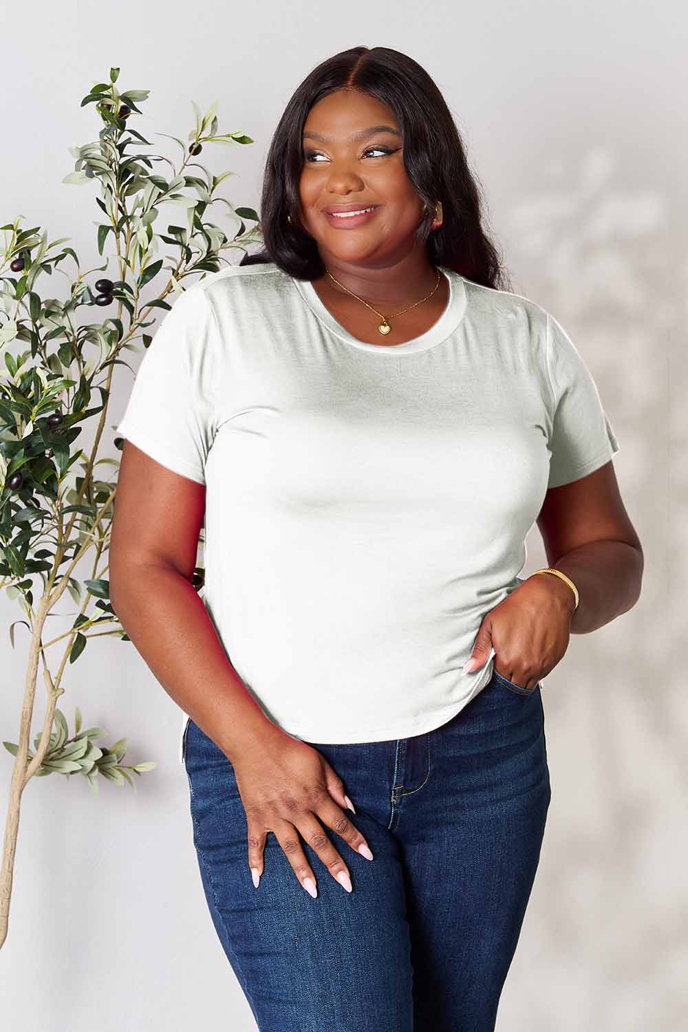 Basic Bae Full Size Round Neck Short Sleeve T-Shirt Trandify deal