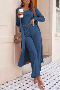 Drawstring Tank, Long Sleeve Cover Up and Pants Set Trandify Deal