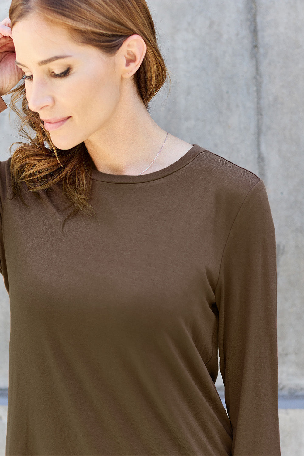 Basic Bae Full Size Round Neck Long Sleeve Top Trandify Deal