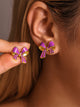 Stainless Steel Oil Drip Bow Stud Earrings Trandify Deal