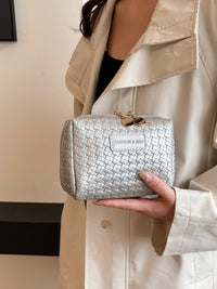 PU Leather Woven Clutch Trandify Deal