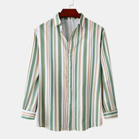 Breathable cotton blend men’s striped shirt for business casual outfits