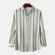 Breathable cotton blend men’s striped shirt for business casual outfits