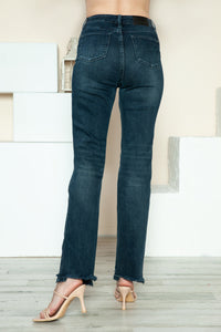 Judy Blue Full Size Button Fly Hem Destroy Straight Jeans Trandify Deal