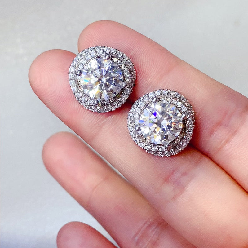 6 Carat Moissanite 925 Sterling Silver Earrings Trandify deal