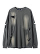 Men’s Distressed Vintage Tee – Soft Long Sleeve Crewneck | Free Shipping