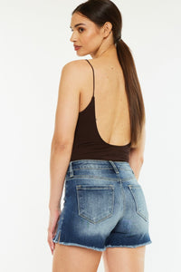Kancan High Waist Raw Hem Denim Shorts Trandify deal