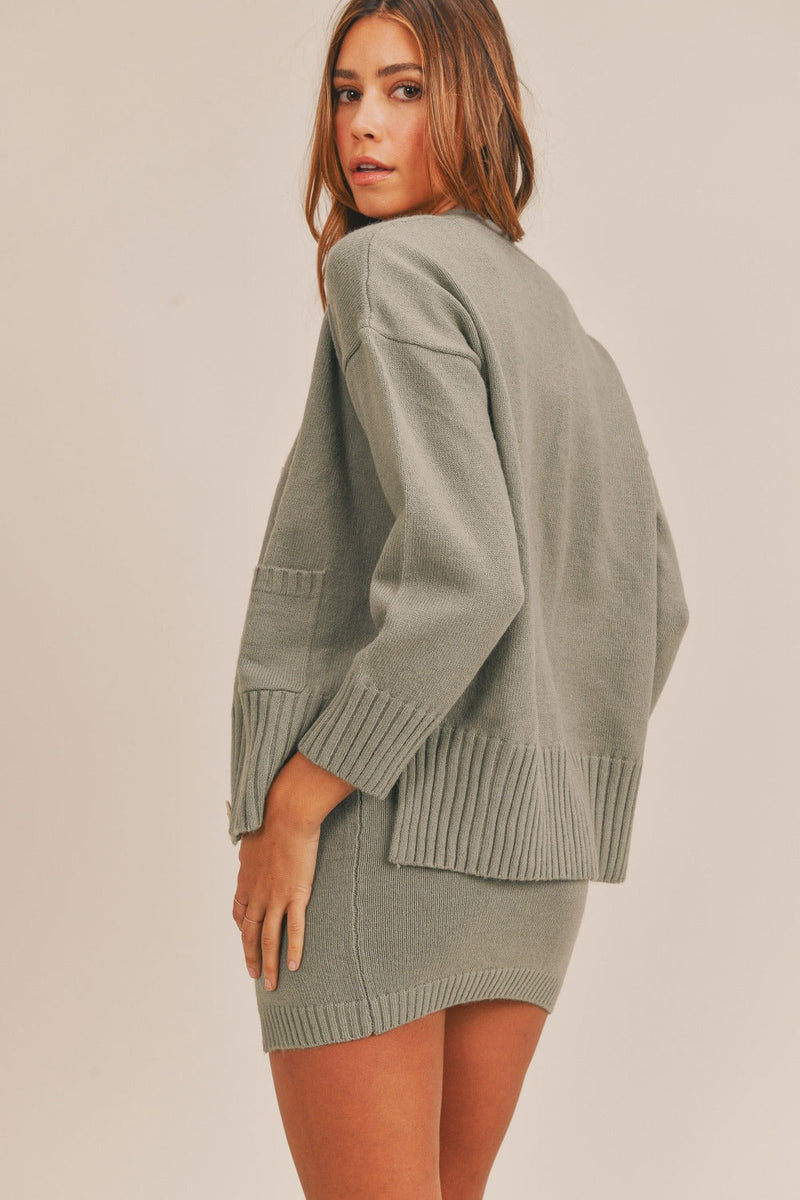 MABLE 3 Pieces Sweater Set with Crop Cami, Mini Skirt, Cardigan Trandify Deal
