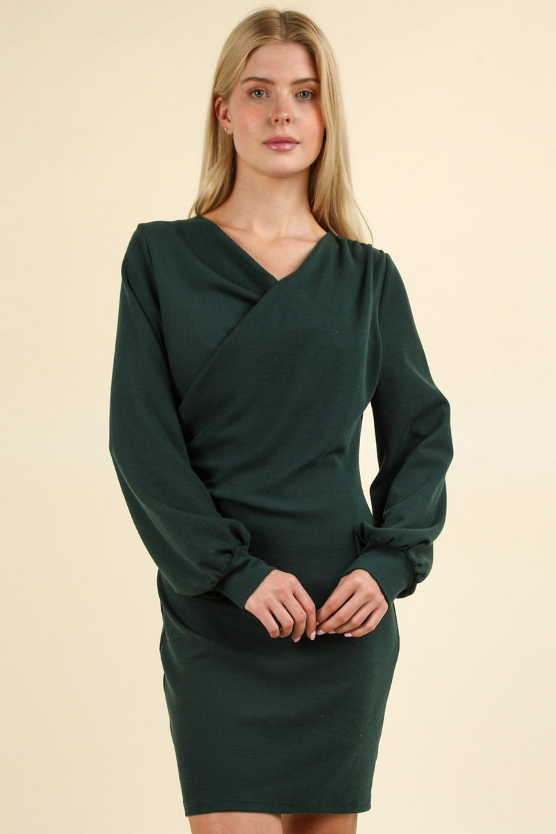 VERY J Ruched Detail Bodycon Mini Dress Trandify Deal