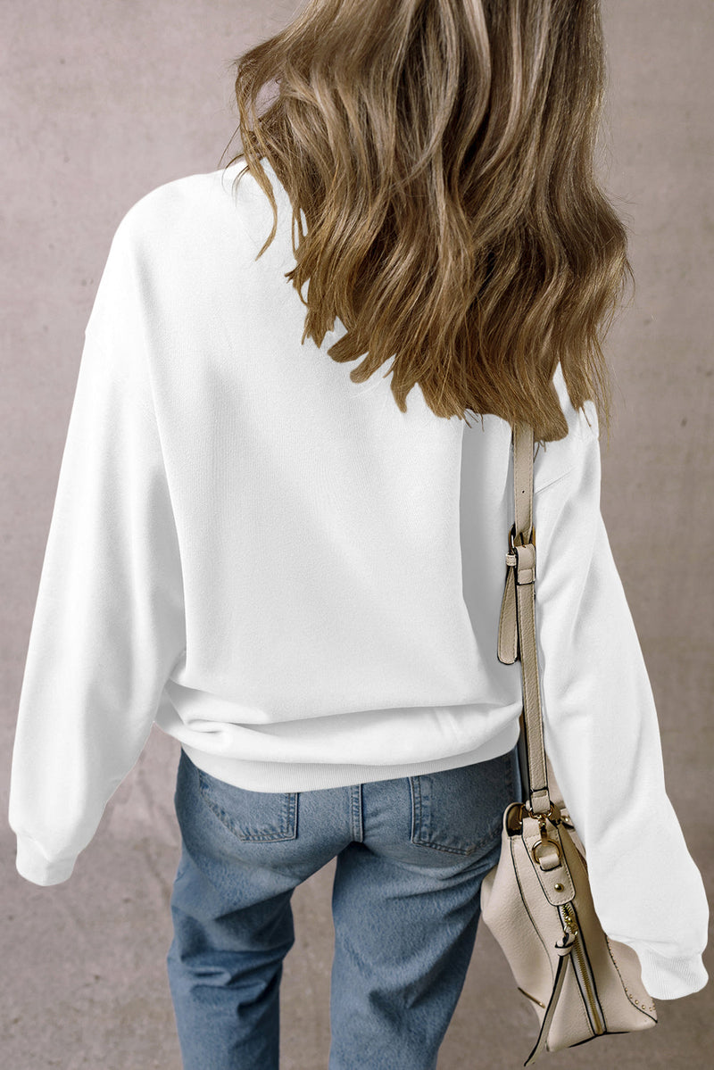 Round Neck Long Sleeve Sweatshirt Trandify Deal