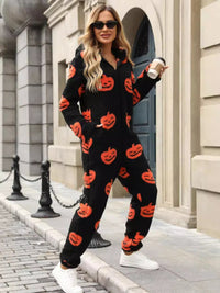 Women’s Pumpkin Color Hooded Romper – Trendy & Warm Outfit