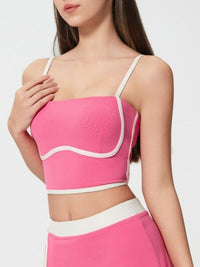 Women’s square neck active cami top with detachable chest pads for workouts and casual wear