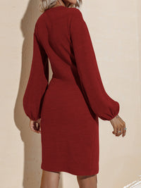 FAM-FAM Surplice Long Sleeve Mini Dress Trandify Deal