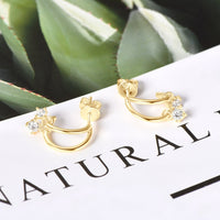 925 Sterling Silver Moissanite C-Hoop Earrings Trandify deal